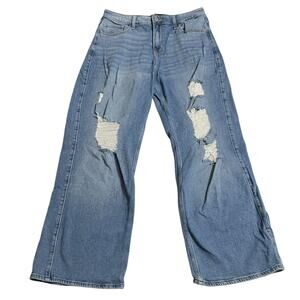 Hollister Jeans Womens Juniors Size 11 High Rise Vintage Baggy Loose Wide Leg